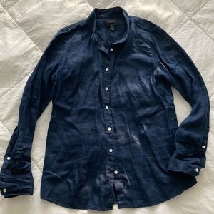 J.Crew Perfect, Women’s size 10, long sleeve, blue, bottom down shirt
